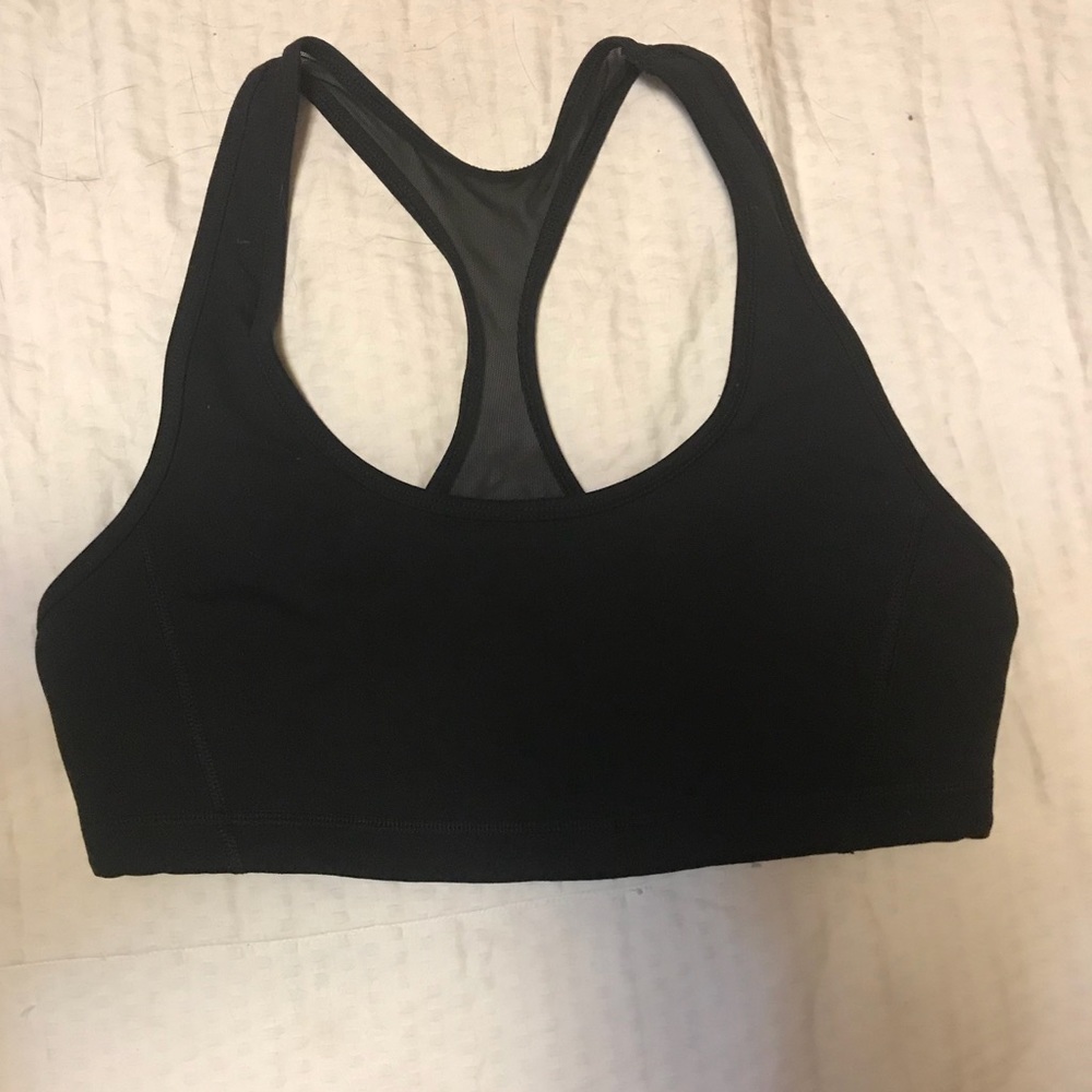 EXPRESS | Black Sports Bra with Mesh Straps